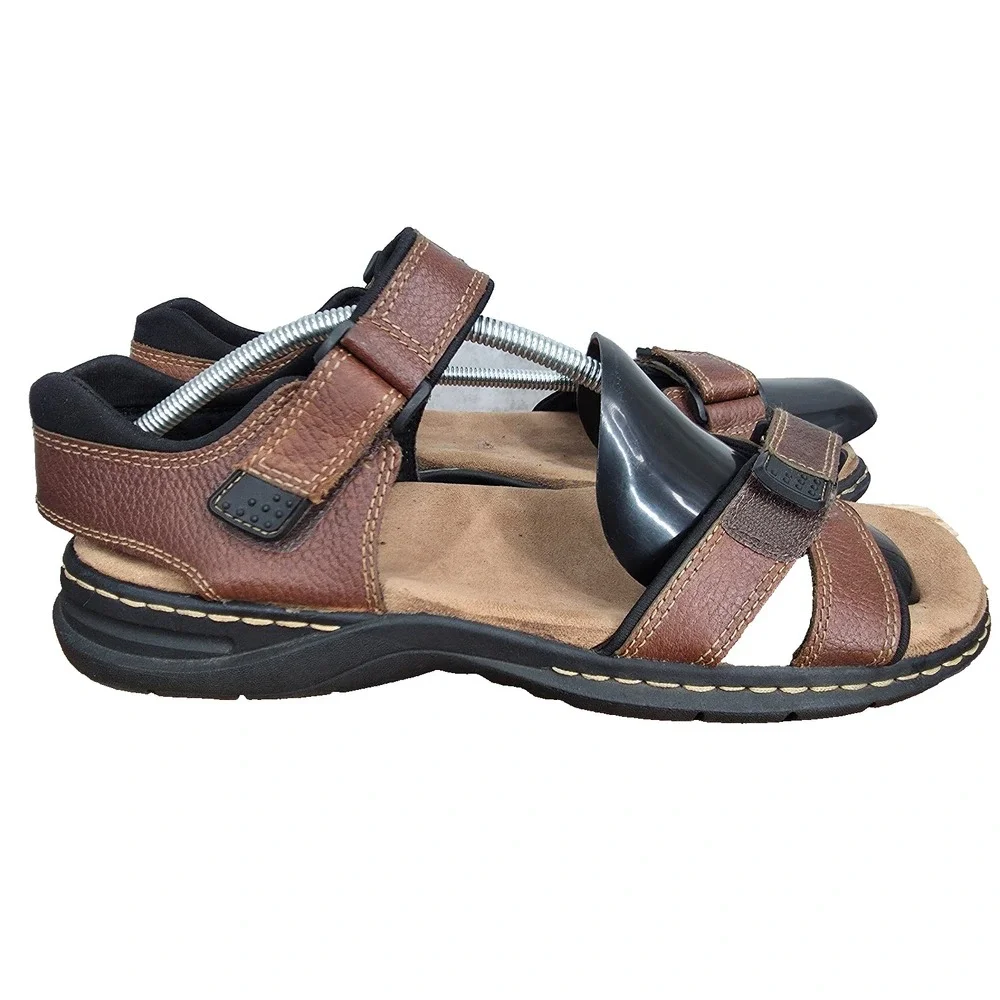 Dr Scholls‎ Sandals Mens 13 M Gus Brown Leather Straps Comfort
